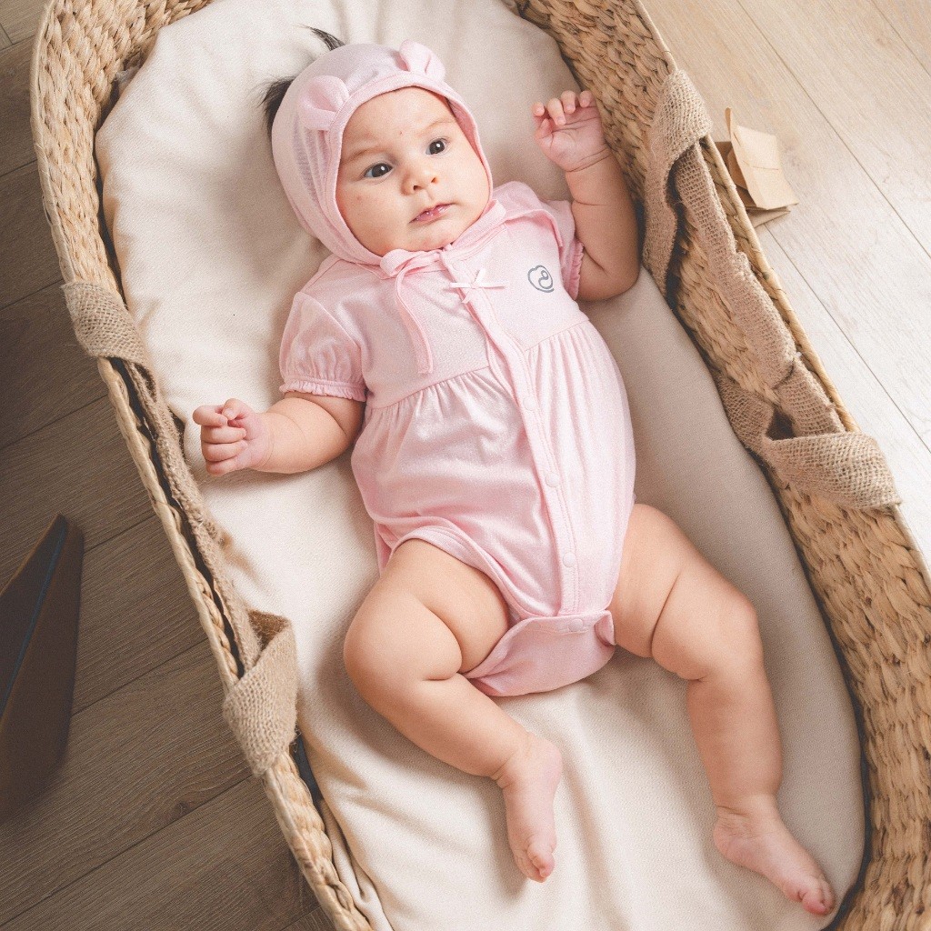 (1M-12M) Bộ đồ liền thân ngắn tay cài giữa Siro BSR230201 BSR230202 -  Bu baby sơ sinh - Bu baby cho bé Quần áo BU Baby