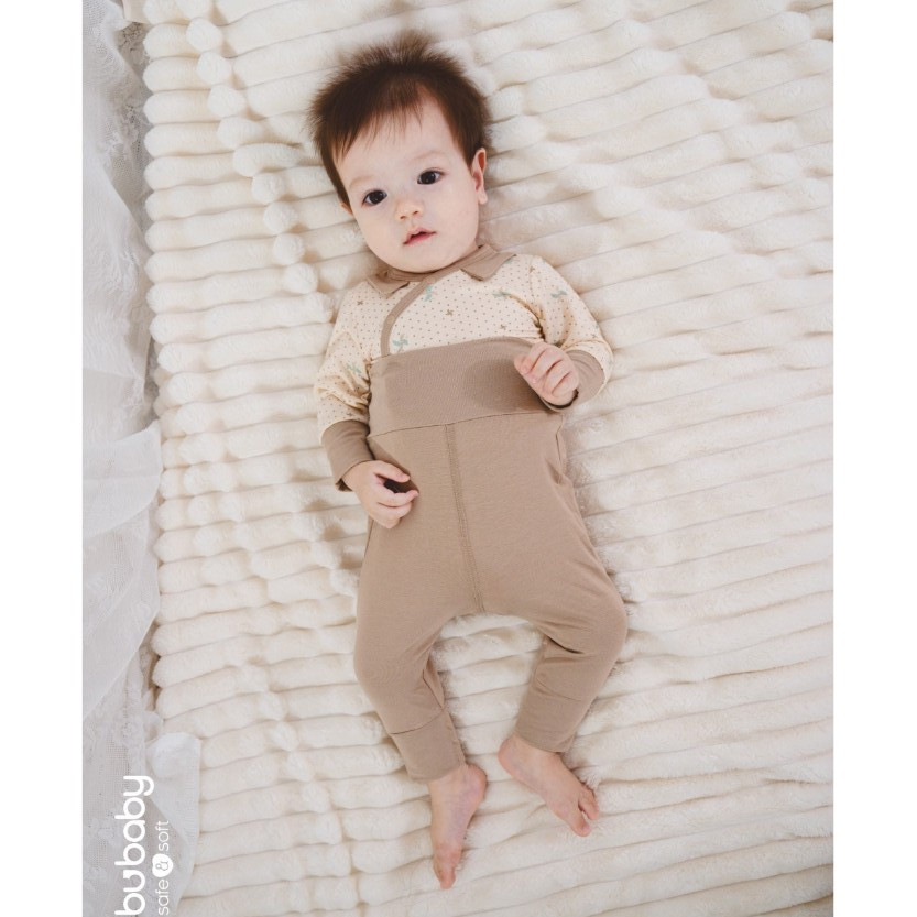 (0-3M) BU Baby sơ sinh - BBB1108PP Bộ dài tay cài chéo cổ Peter Pan Gami cho bé sơ sinh