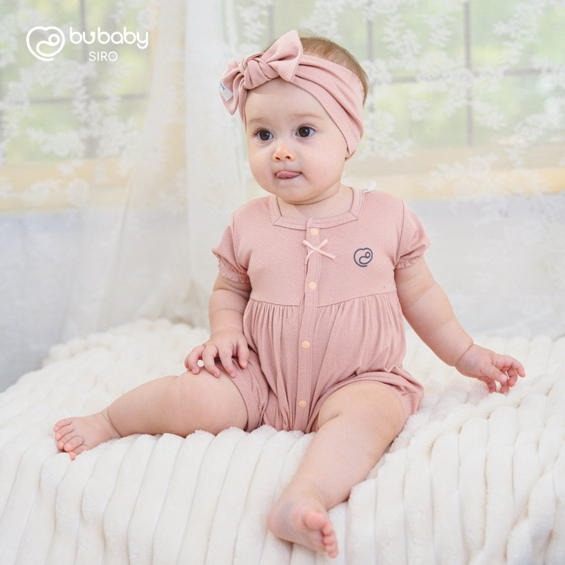 (1M-12M) Bộ đồ liền thân ngắn tay cài giữa Siro BSR230201 BSR230202 -  Bu baby sơ sinh - Bu baby cho bé Quần áo BU Baby