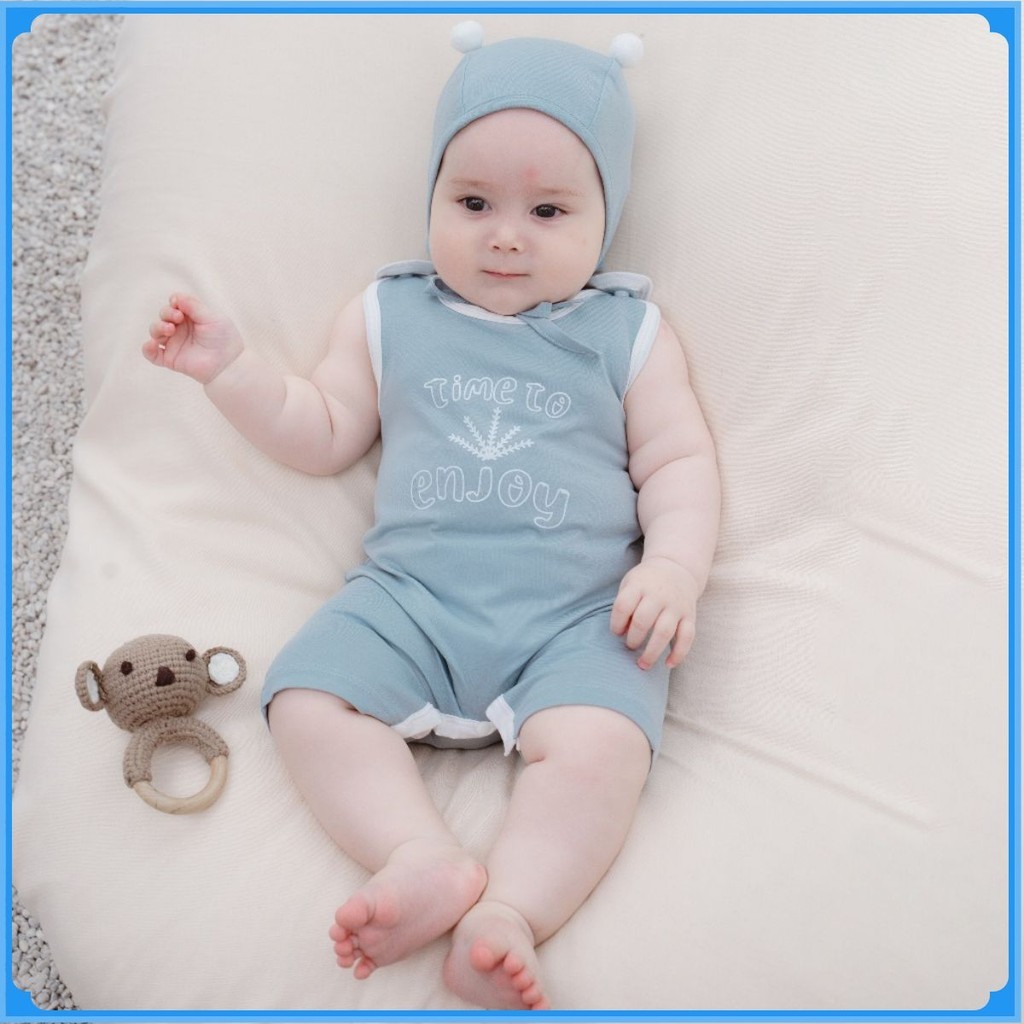 (0-12M) Quần yếm sát nách cài vai Muda cho bé sơ sinh Kyomi BBC4401MD | Quần áo BuBaby - Bu baby sơ sinh