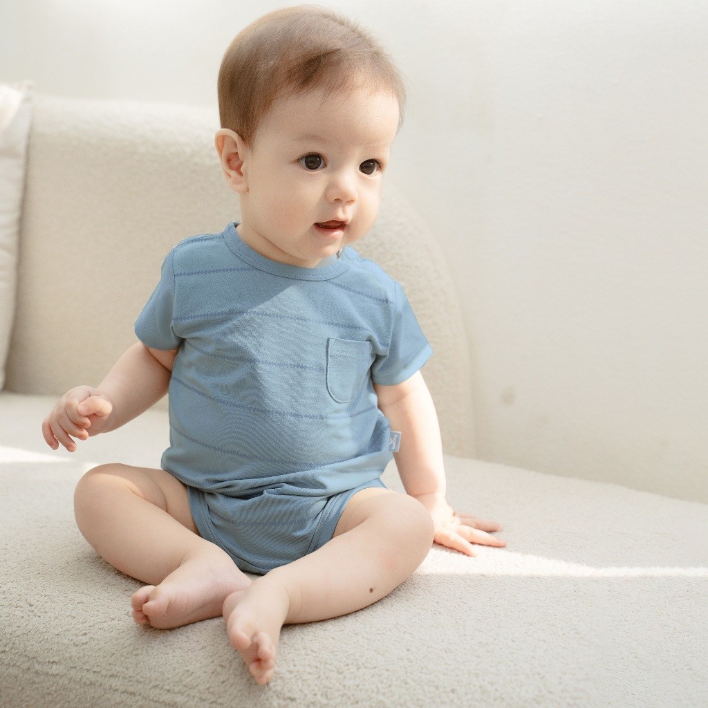 (0M - 12M) Bodychip ngắn tay cài vai Muda cho bé sơ sinh  - Kyomi BBC2301MD | BuBaby sơ sinh