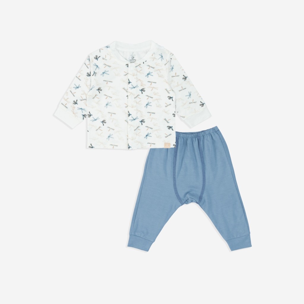 (0-3M) BU Baby sơ sinh - BBB1108PP Bộ dài tay cài chéo cổ Peter Pan Gami cho bé sơ sinh