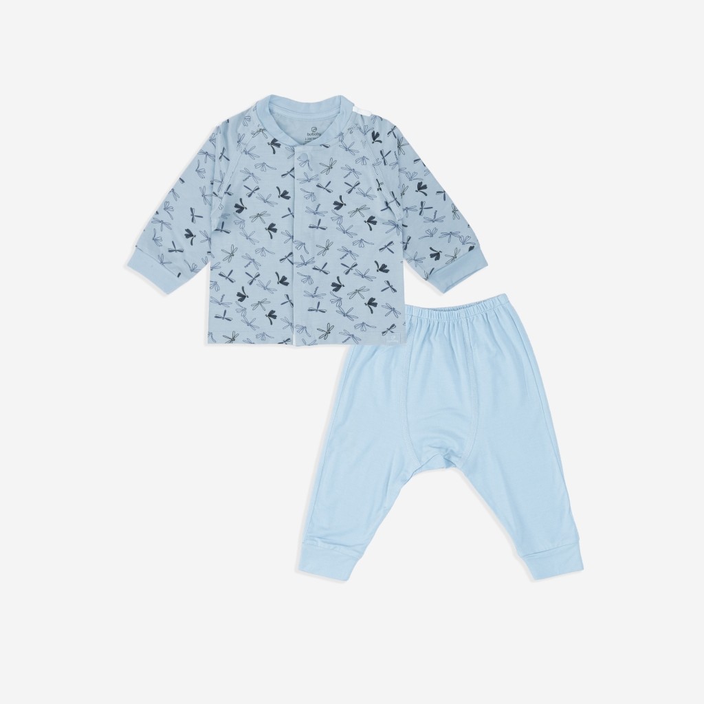 (0-3M) BU Baby sơ sinh - BBB1108PP Bộ dài tay cài chéo cổ Peter Pan Gami cho bé sơ sinh