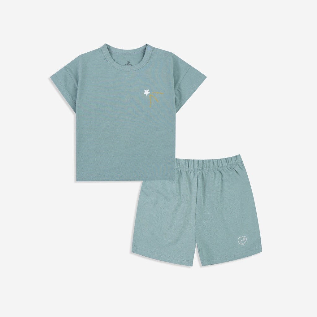 Bộ quần áo ngắn tay cài vai Twinkle - Bamco BBC130108 | Quần áo BuBaby chính hãng