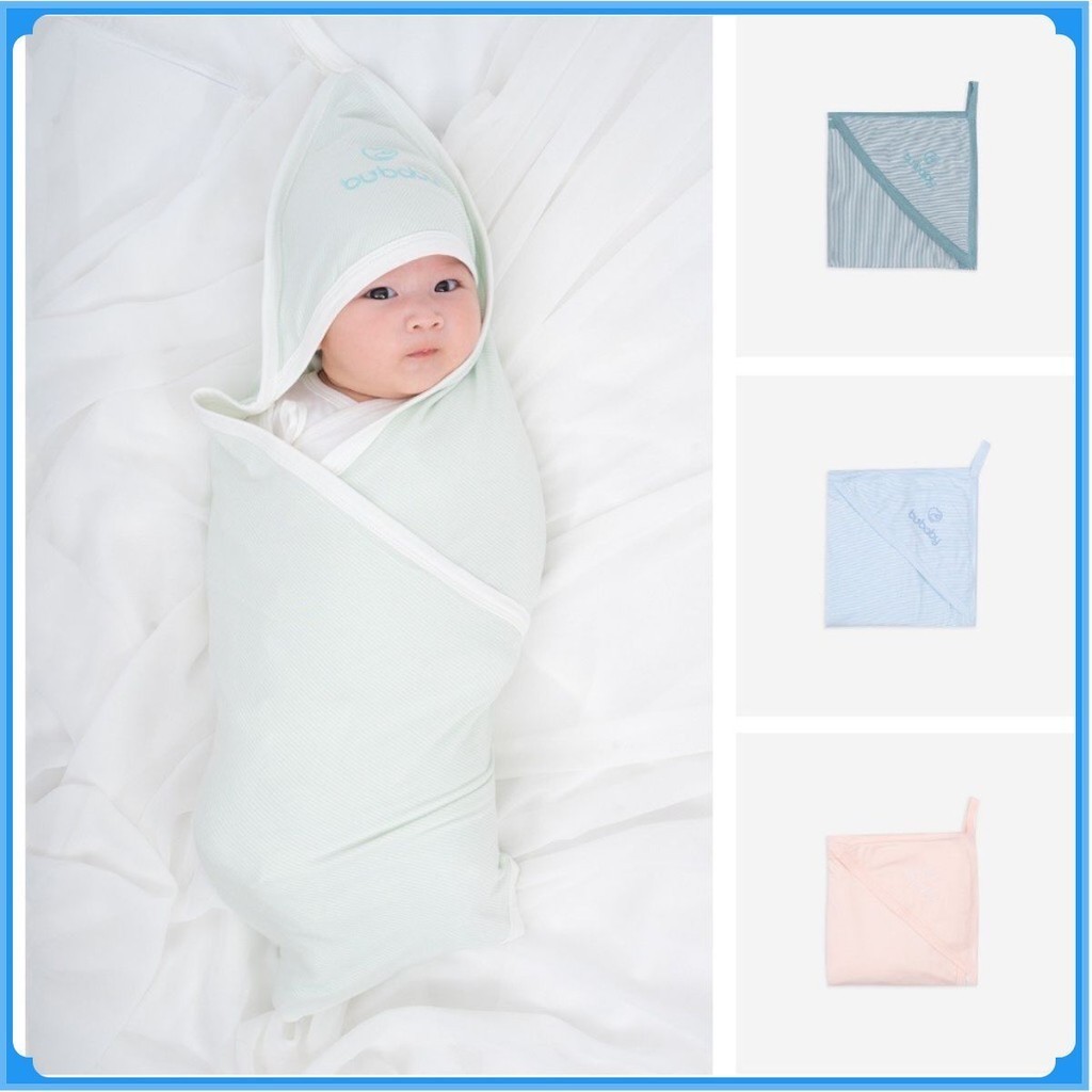 BU Baby Chăn Ủ cho bé chất liệu Sợi Tre Đan Mạch ABC081701 - mềm mịn, thiết kế có mũ ấm áp | Phụ kiện BUbaby chính hãng