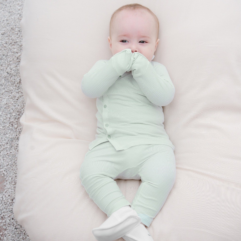 (0-3M) Set 2 áo dài tay cài chéo cho bé sơ sinh - Bu baby sơ sinh Quần áo BuBaby Siro BSR310801