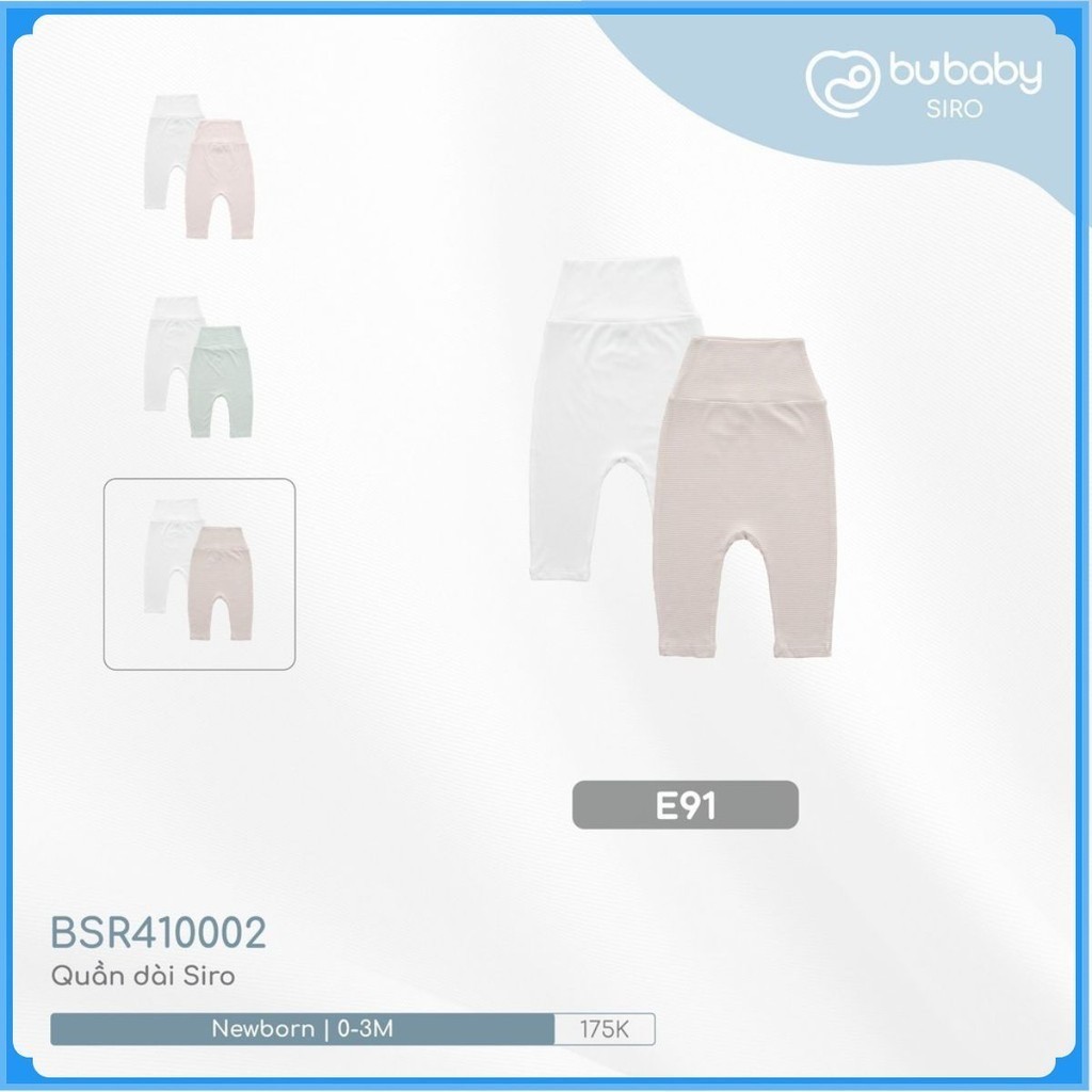 (0-3M) Set 2 quần dài Siro cho bé sơ sinh - Bu baby sơ sinh - Quần áo BuBaby Siro BSR410002