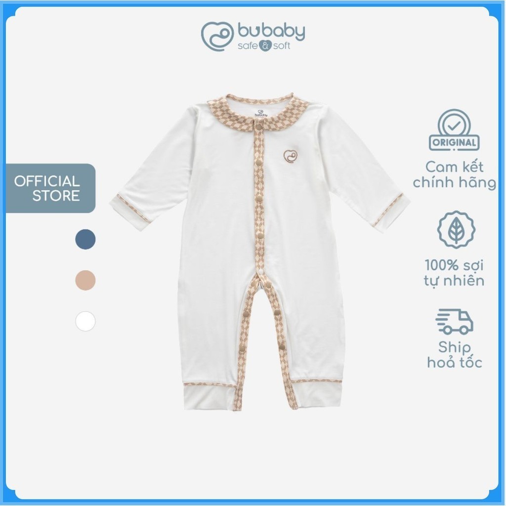 (0-3M) Bộ đồ liền thân dài tay cài giữa Bambus Iconic 2 cho bé sơ sinh - Bambus BBB2102IN | Quần áo BuBaby