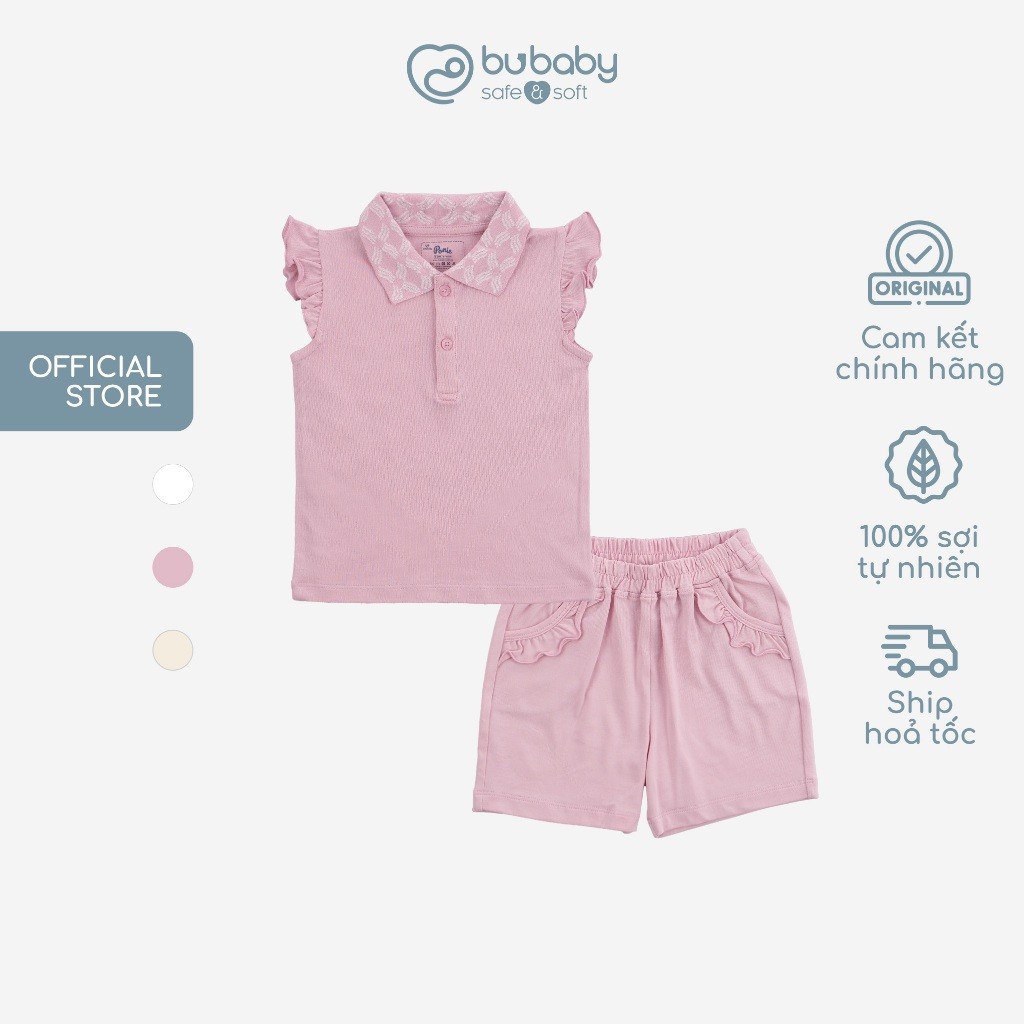 (1Y-5Y) Bộ quần áo bèo tay cổ Polo Ponie cho bé gái - Bu baby bé gái Ponie BPN130309