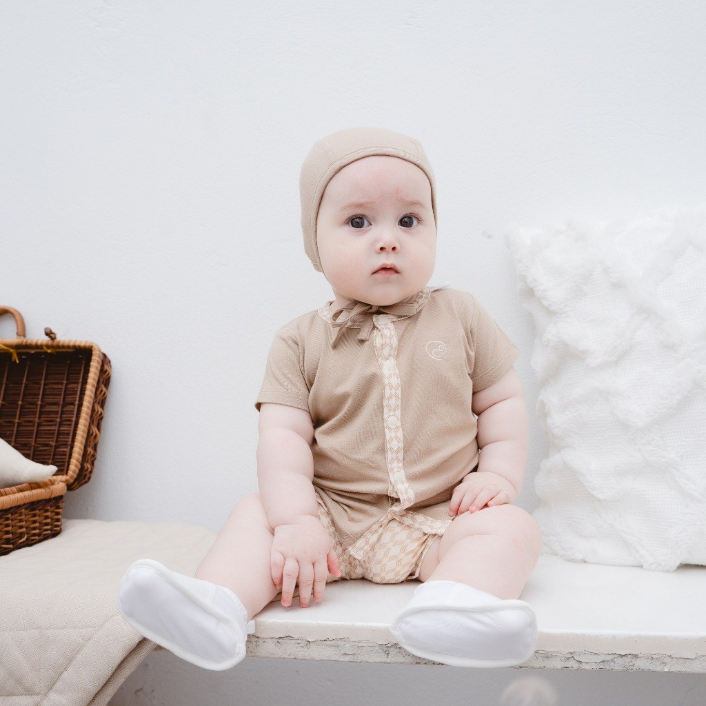 (0-12M) Bộ quần áo ngắn tay cài giữa Bambus Iconic 2 - Bu baby sơ sinh - Quần áo BuBaby Bambus BBB1302IN