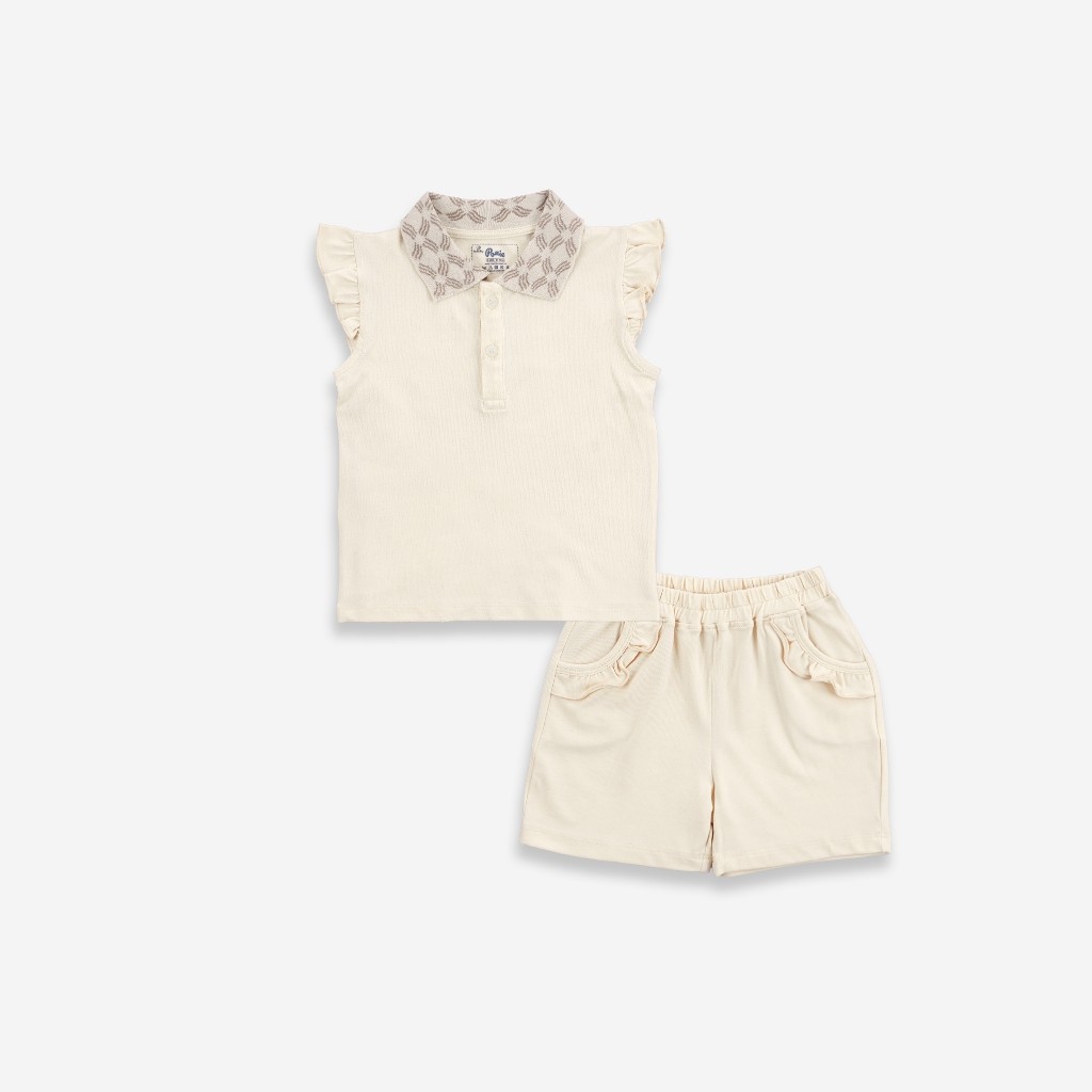 (1Y-5Y) Bộ quần áo bèo tay cổ Polo Ponie cho bé gái - Bu baby bé gái Ponie BPN130309