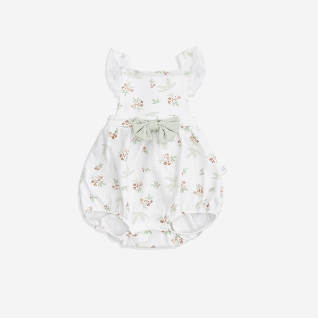 (1-12M) Bộ đồ liền thân yếm bé gái BCT203100 Mimo cho bé - Quần áo BU Baby chính hãng - Bubaby sơ sinh