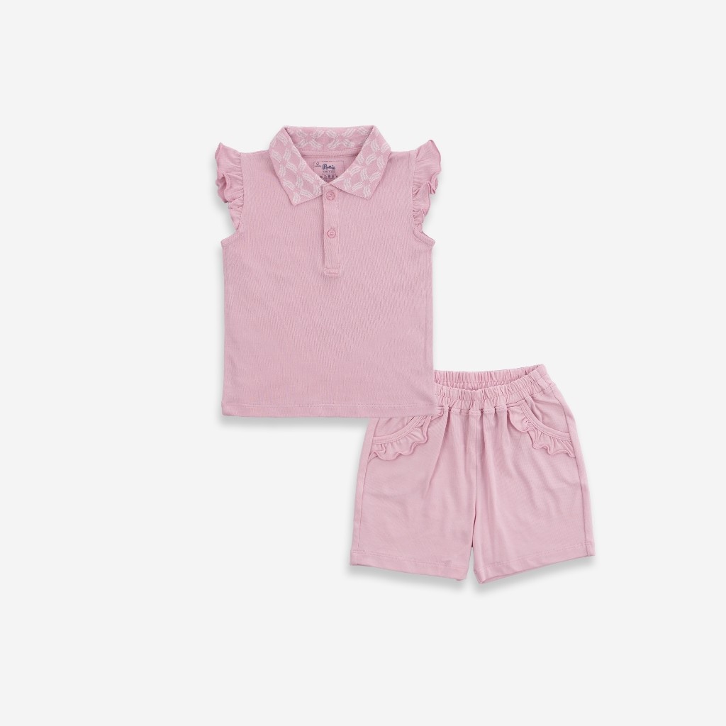 (1Y-5Y) Bộ quần áo bèo tay cổ Polo Ponie cho bé gái - Bu baby bé gái Ponie BPN130309