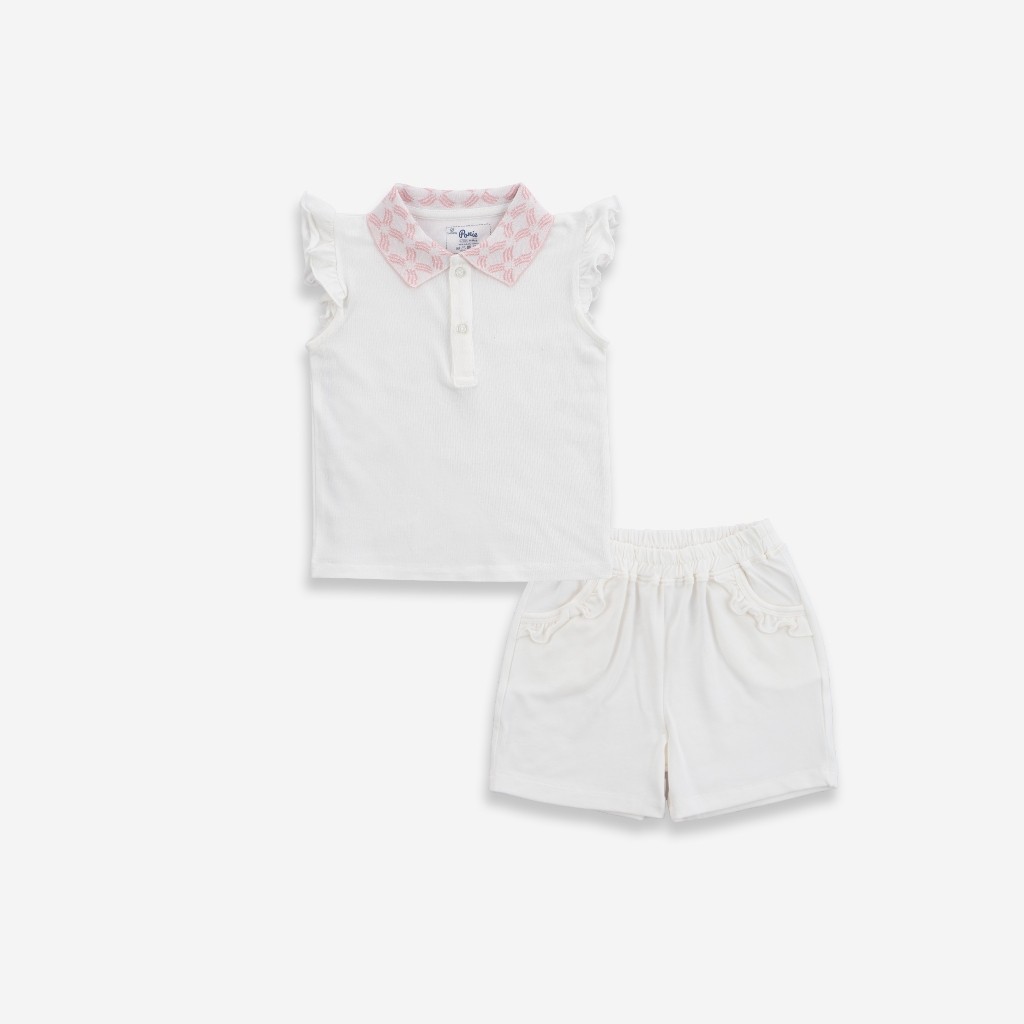 (1Y-5Y) Bộ quần áo bèo tay cổ Polo Ponie cho bé gái - Bu baby bé gái Ponie BPN130309