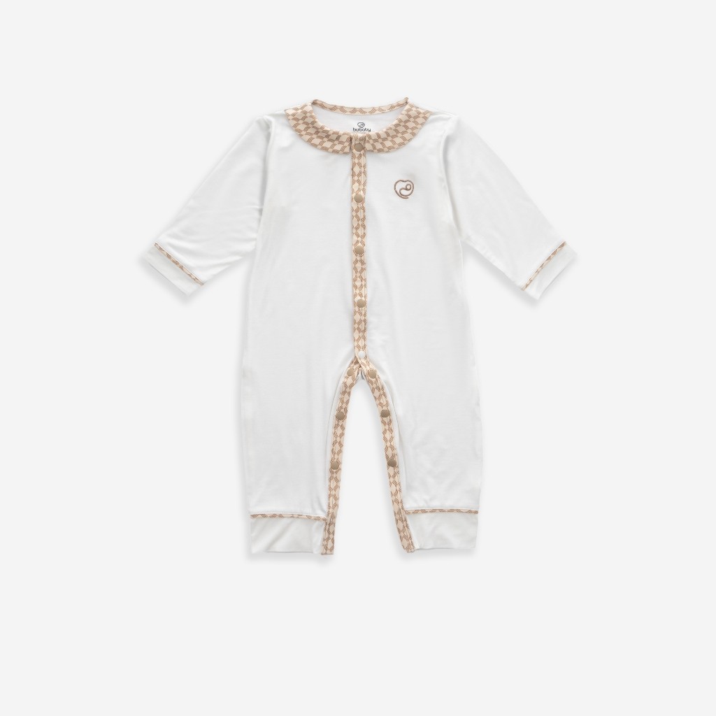 (0-3M) Bộ đồ liền thân dài tay cài giữa Bambus Iconic 2 cho bé sơ sinh - Bambus BBB2102IN | Quần áo BuBaby