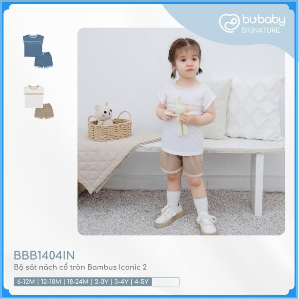 (6M-5Y) Bộ quần áo sát nách cổ tròn Bambus Iconic 2 - Bu baby bé trai - Bu baby bé gái -Quần áo Bu baby Bambus BBB1404IN