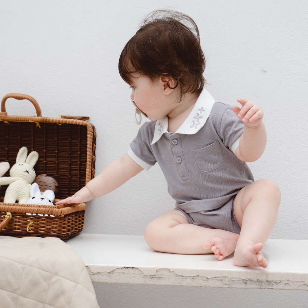 (3M-12M) Bodychip cổ Polo cho bé trai, bé gái sơ sinh - Bu baby sơ sinh Ponie BPN200300