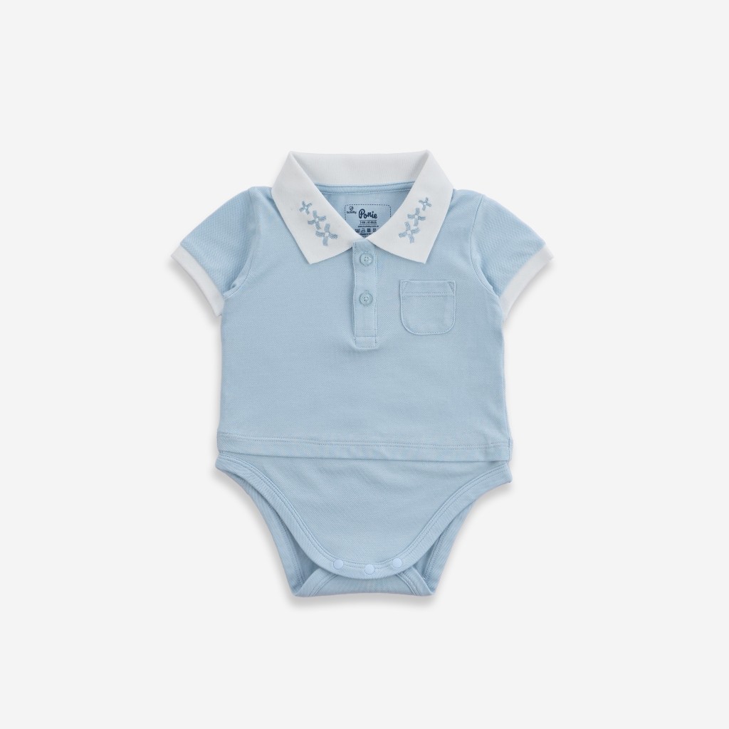 (3M-12M) Bodychip cổ Polo cho bé trai, bé gái sơ sinh - Bu baby sơ sinh Ponie BPN200300