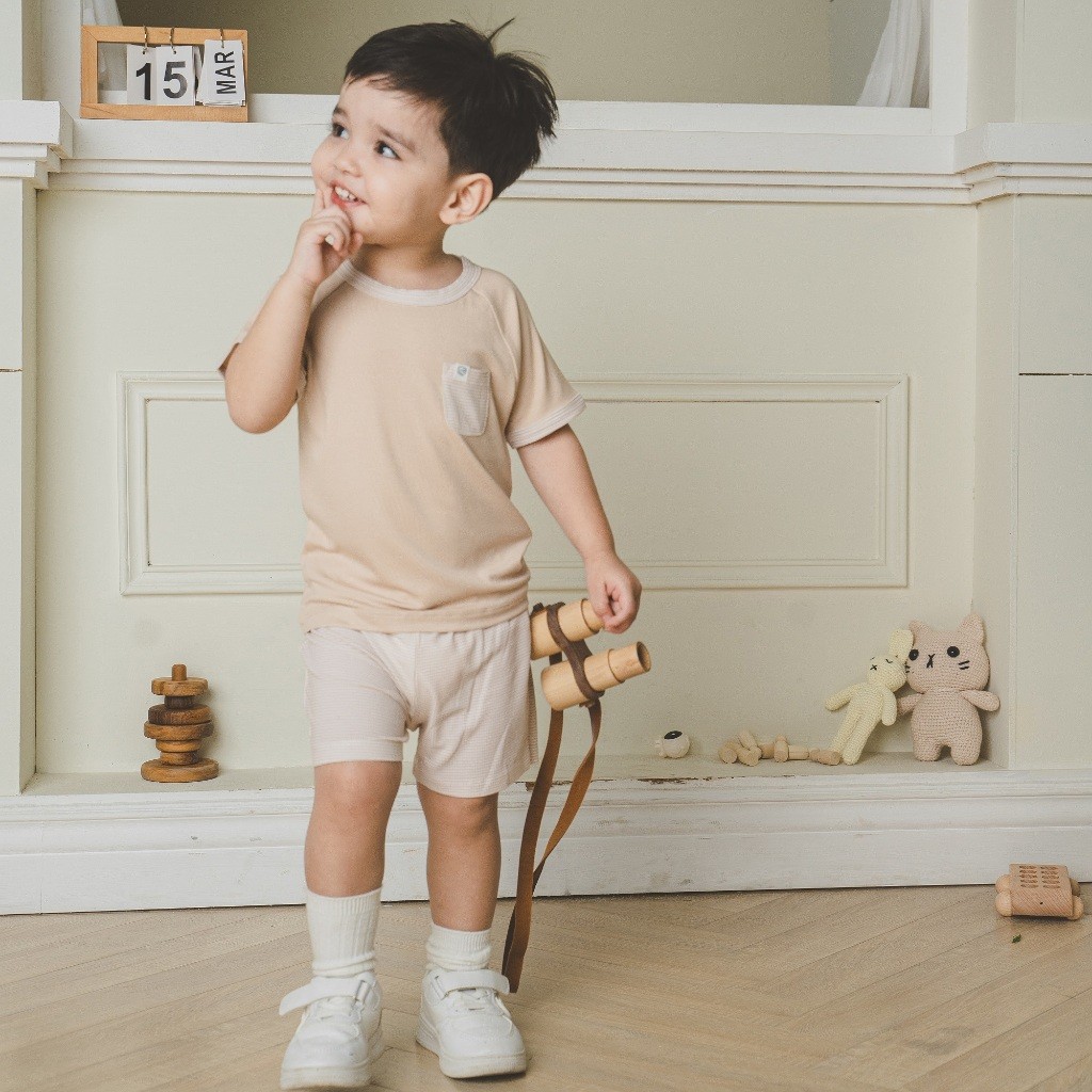 (1Y-5Y) Bộ quần áo ngắn tay cổ tròn BSR130400 Bu Siro - Bu baby bé trai - Bu baby bé gái - Quần áo Bu Baby