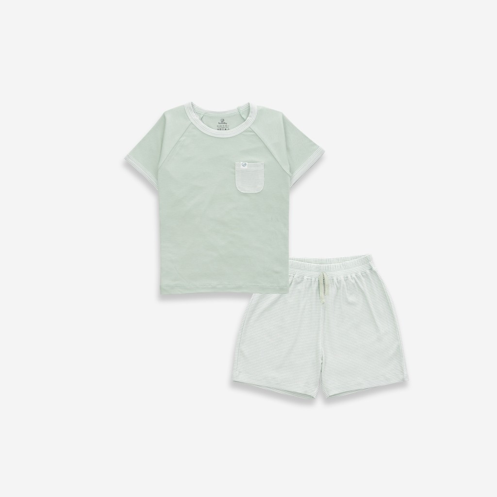 (1Y-5Y) Bộ quần áo ngắn tay cổ tròn BSR130400 Bu Siro - Bu baby bé trai - Bu baby bé gái - Quần áo Bu Baby