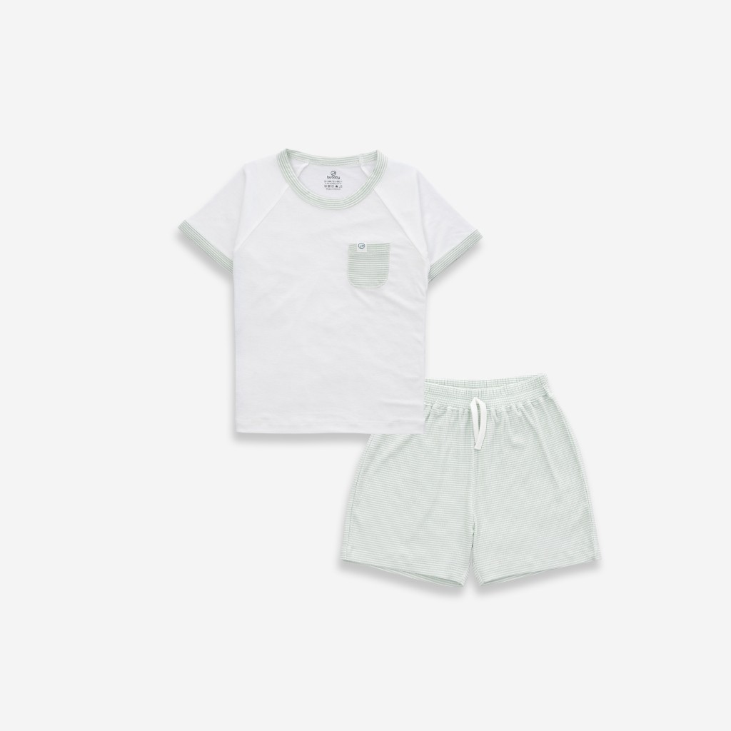 (1Y-5Y) Bộ quần áo ngắn tay cổ tròn BSR130400 Bu Siro - Bu baby bé trai - Bu baby bé gái - Quần áo Bu Baby