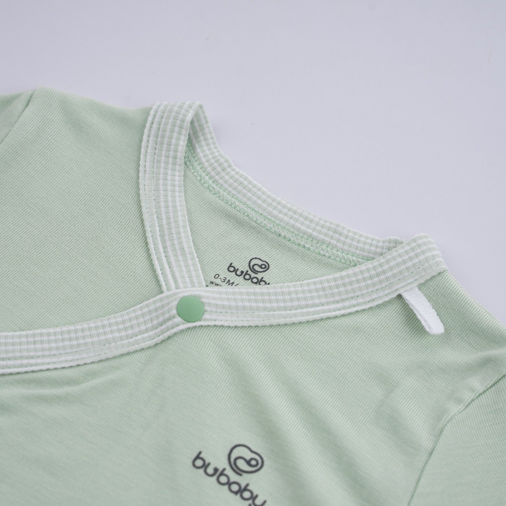 (0-3M) Bộ đồ liền thân dài tay cài chéo sơ sinh BSR210802 - BU Siro | Quần áo BuBaby - Bubaby sơ sinh