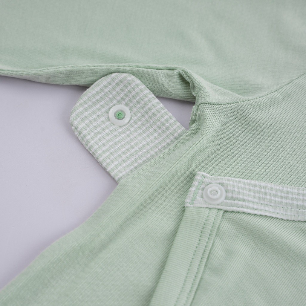 (0-3M) Bộ đồ liền thân dài tay cài chéo sơ sinh BSR210802 - BU Siro | Quần áo BuBaby - Bubaby sơ sinh