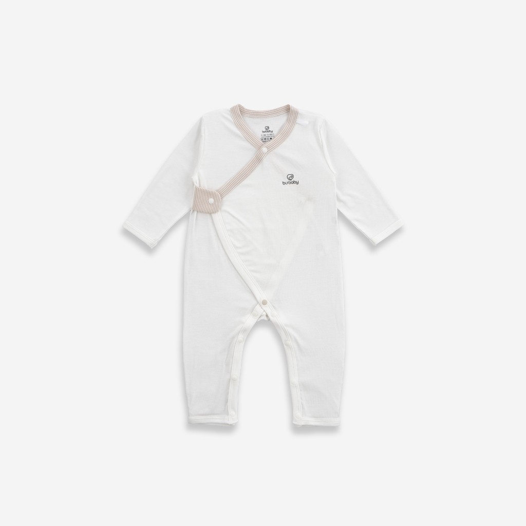 (0-3M) Bộ đồ liền thân dài tay cài chéo sơ sinh BSR210802 - BU Siro | Quần áo BuBaby - Bubaby sơ sinh