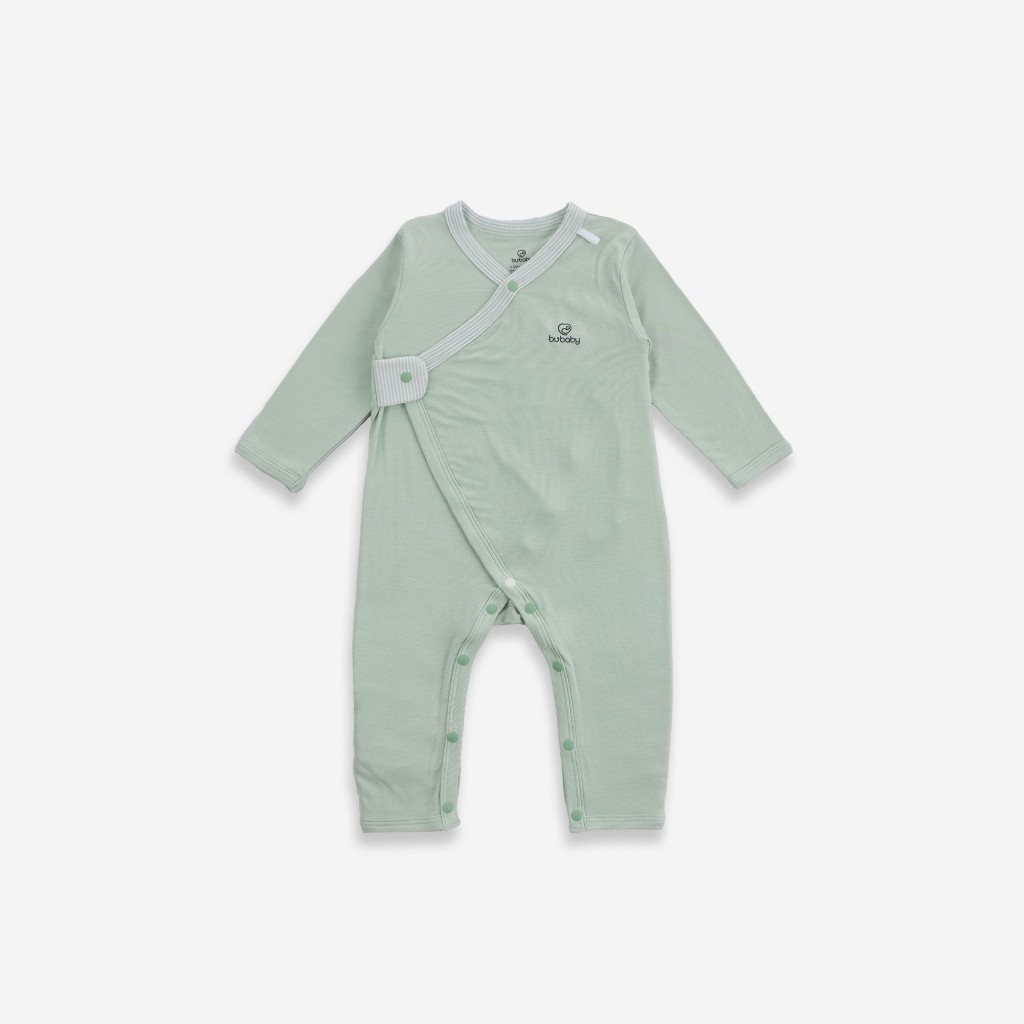 (0-3M) Bộ đồ liền thân dài tay cài chéo sơ sinh BSR210802 - BU Siro | Quần áo BuBaby - Bubaby sơ sinh