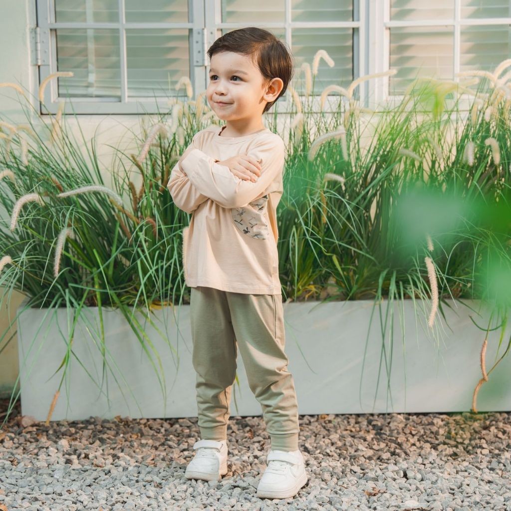 (6M-5Y) Bộ dài tay túi ngực BBC1110TN cài sau cho bé - Bamco - Bubaby bé trai - Bubaby bé gái