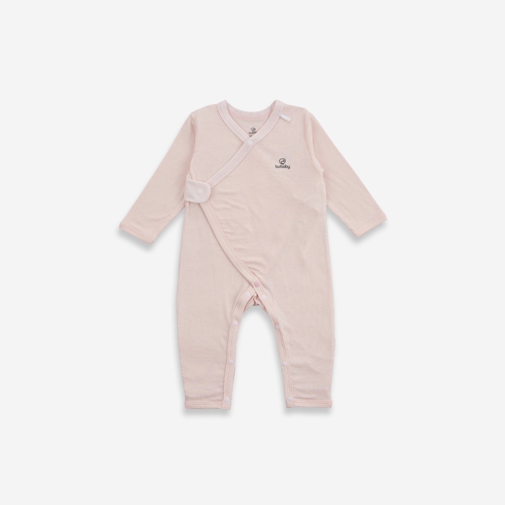 (0-3M) Bộ đồ liền thân dài tay cài chéo sơ sinh BSR210802 - BU Siro | Quần áo BuBaby - Bubaby sơ sinh