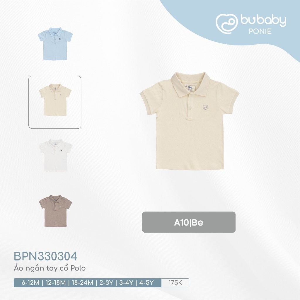 (12M-5Y) Áo ngắn tay cổ Polo BPN330304 cho bé trai, bé gái  - Ponie | Áo BU Baby sơ sinh chính hãng