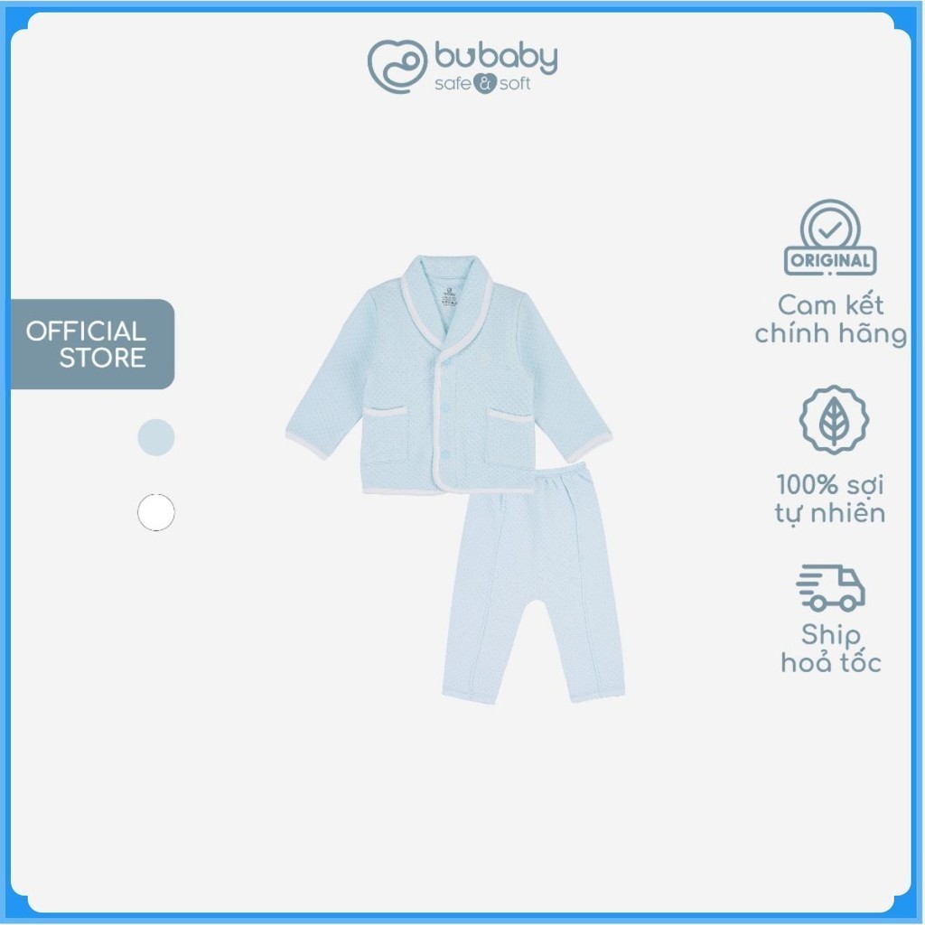 Bộ quần áo dài tay cài giữa chần bông - BU Quilted BBS110200 | Quần áo BuBaby chính hãng