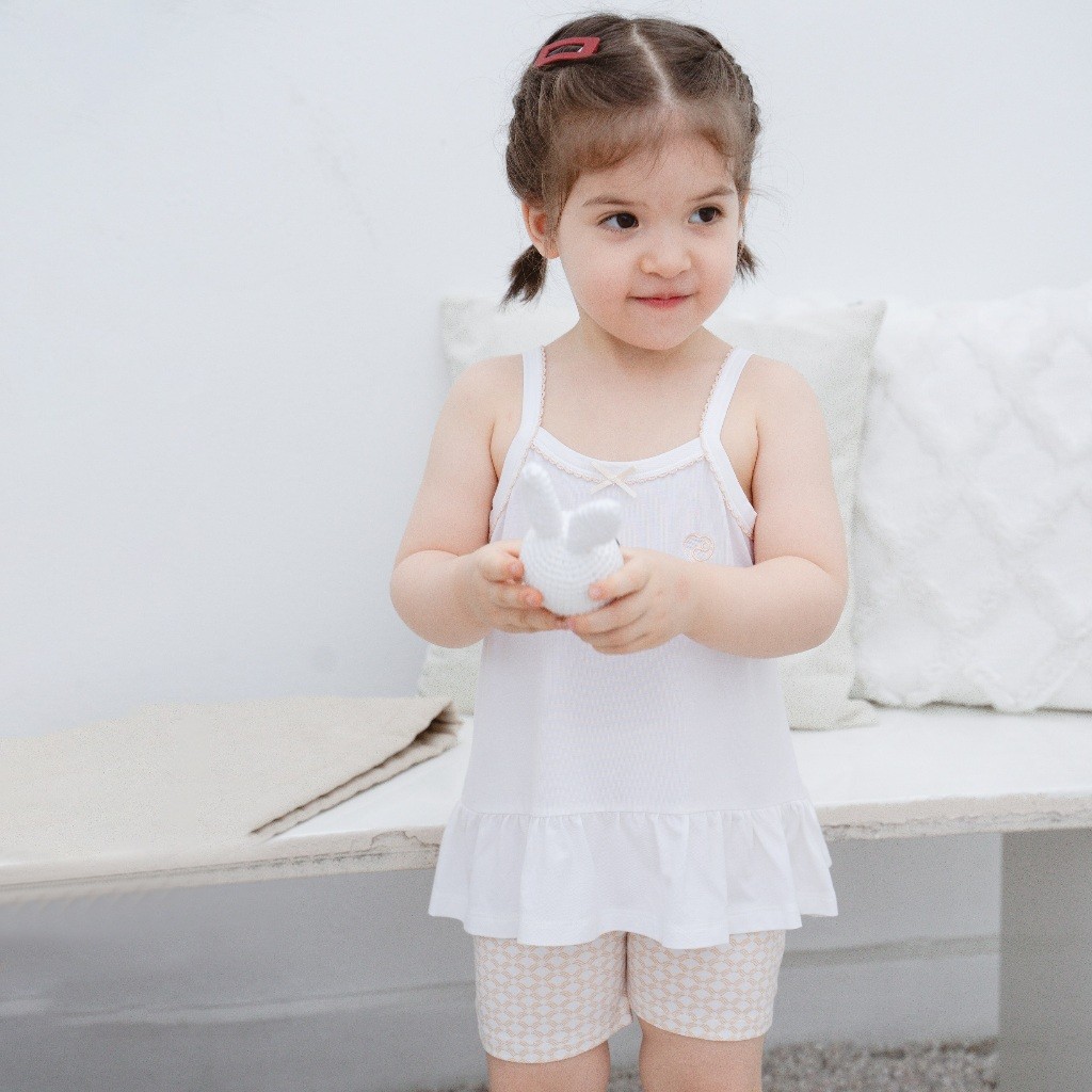 (6M-5Y) Bộ quần áo áo 2 dây, quần đùi bé gái Bambus Iconic 2 - Bu baby bé gái - Quần áo BuBaby Bambus BBB1531IN