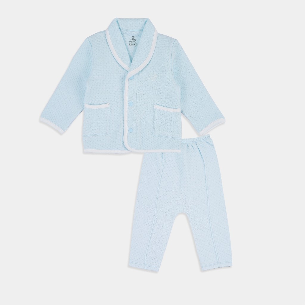 Bộ quần áo dài tay cài giữa chần bông - BU Quilted BBS110200 | Quần áo BuBaby chính hãng