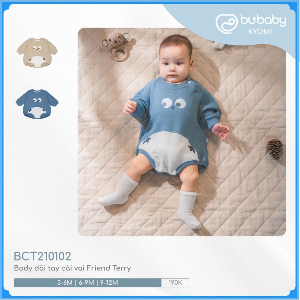 (NB -12M) Body cho bé mùa đông Bubaby - Body thu đông an toàn mềm mịn cho bé - Bubaby sơ sinh - Bubaby Body