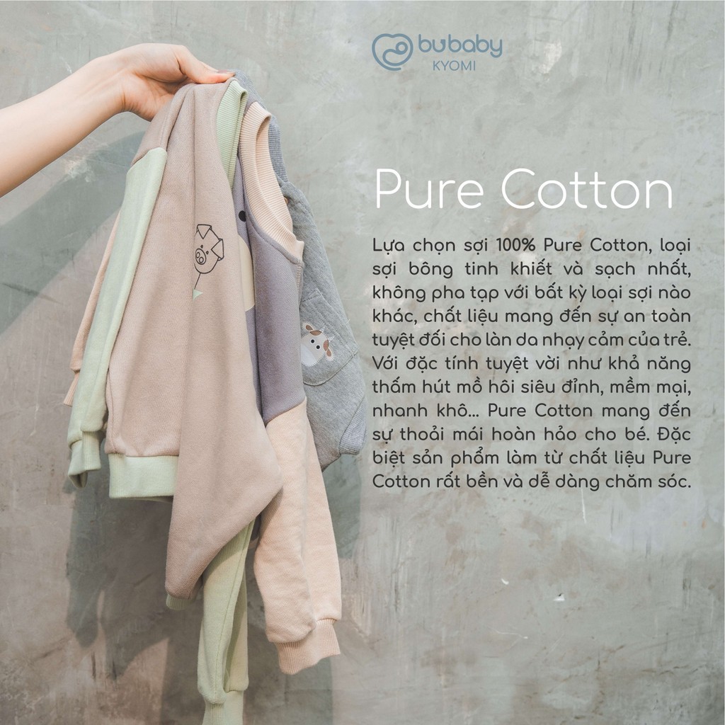 (NB -12M) Body cho bé mùa đông Bubaby - Body thu đông an toàn mềm mịn cho bé - Bubaby sơ sinh - Bubaby Body