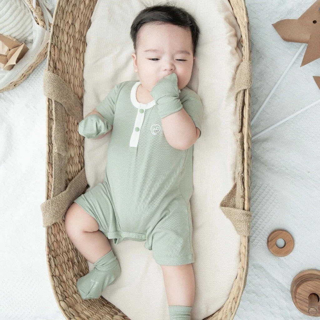 (1M-12M) Bộ đồ liền thân cho bé sơ sinh - Bu baby body - Bu baby sơ sinh - Quần áo Bu baby chính hãng