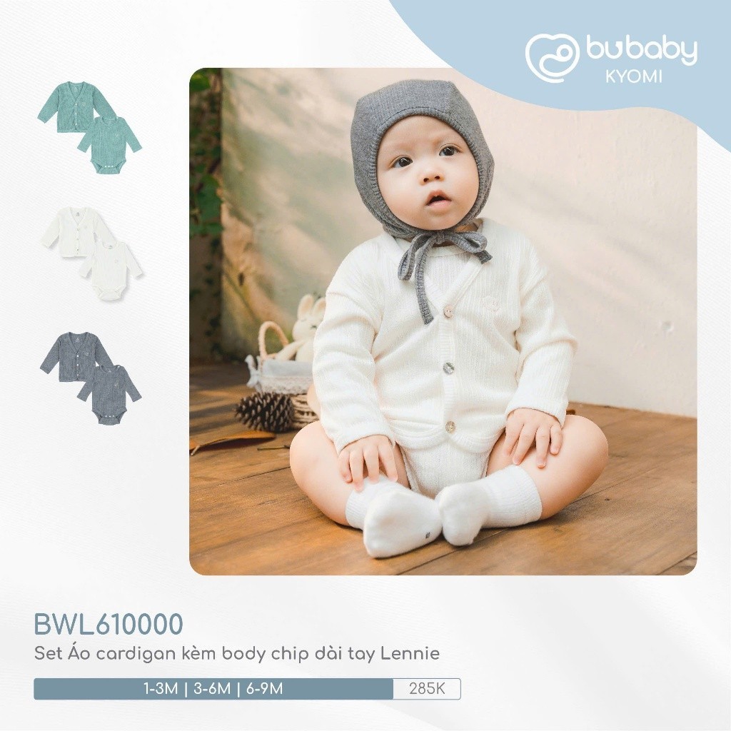 (NB -12M) Body cho bé mùa đông Bubaby - Body thu đông an toàn mềm mịn cho bé - Bubaby sơ sinh - Bubaby Body