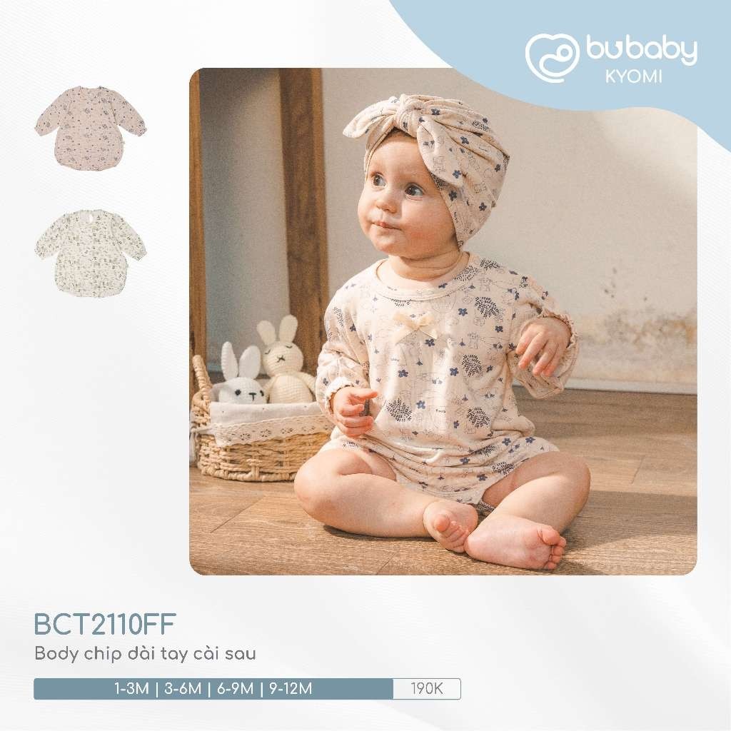 (NB -12M) Body cho bé mùa đông Bubaby - Body thu đông an toàn mềm mịn cho bé - Bubaby sơ sinh - Bubaby Body