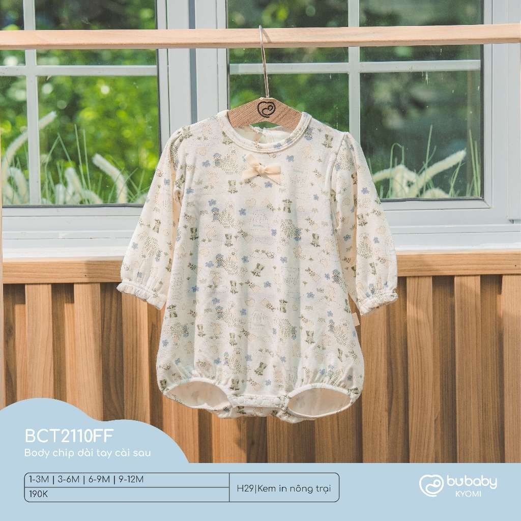 (NB -12M) Body cho bé mùa đông Bubaby - Body thu đông an toàn mềm mịn cho bé - Bubaby sơ sinh - Bubaby Body