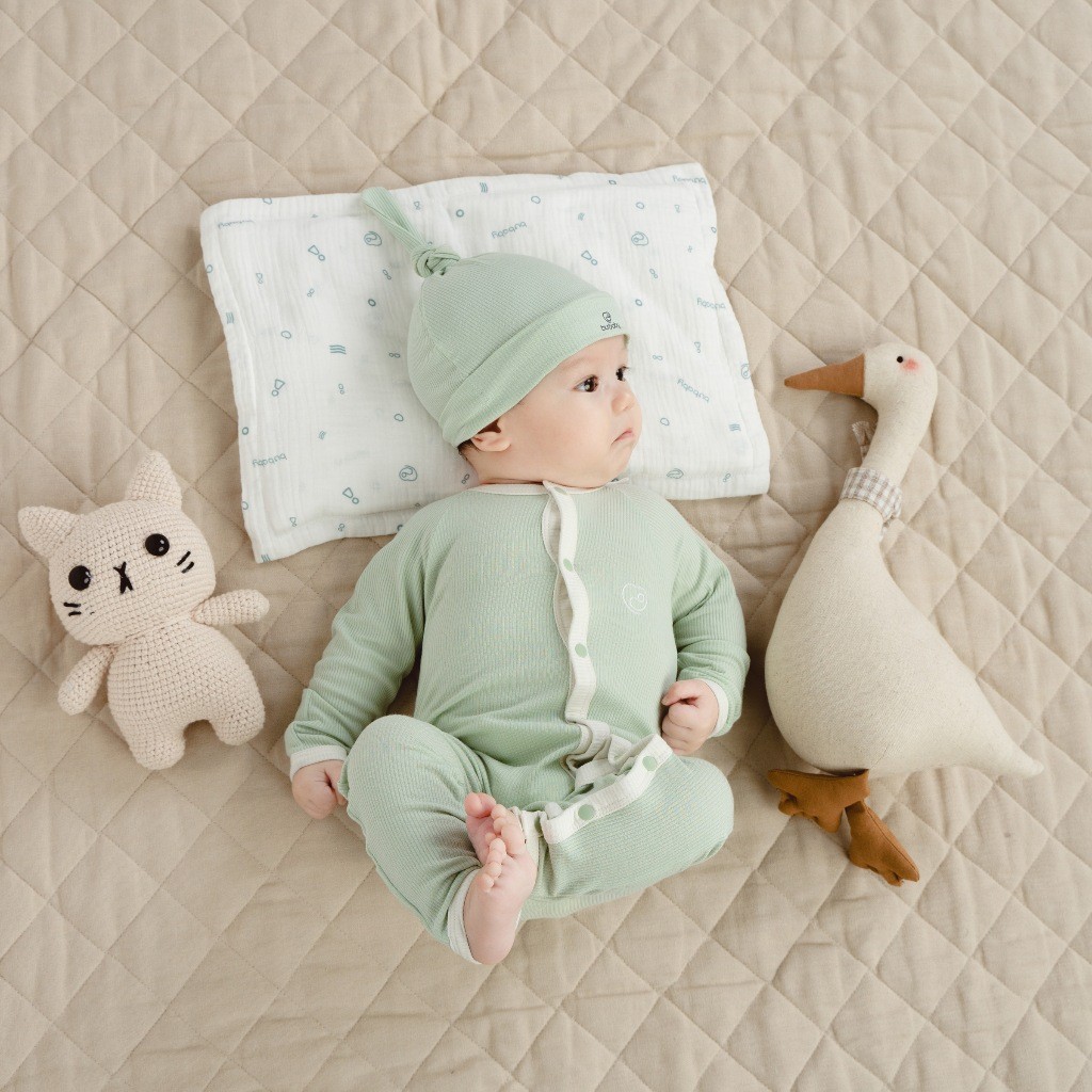 Bodysuit cho bé Sơ Sinh cài cúc giữa chất liệu Siro Cotton mềm mại BSR210801| Quần áo BuBaby chính hãng