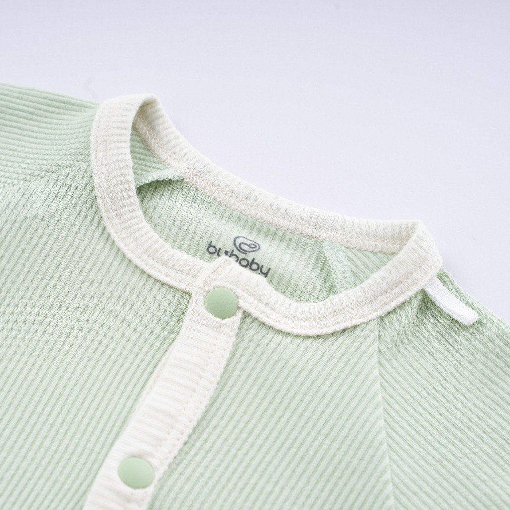 Bodysuit cho bé Sơ Sinh cài cúc giữa chất liệu Siro Cotton mềm mại BSR210801| Quần áo BuBaby chính hãng