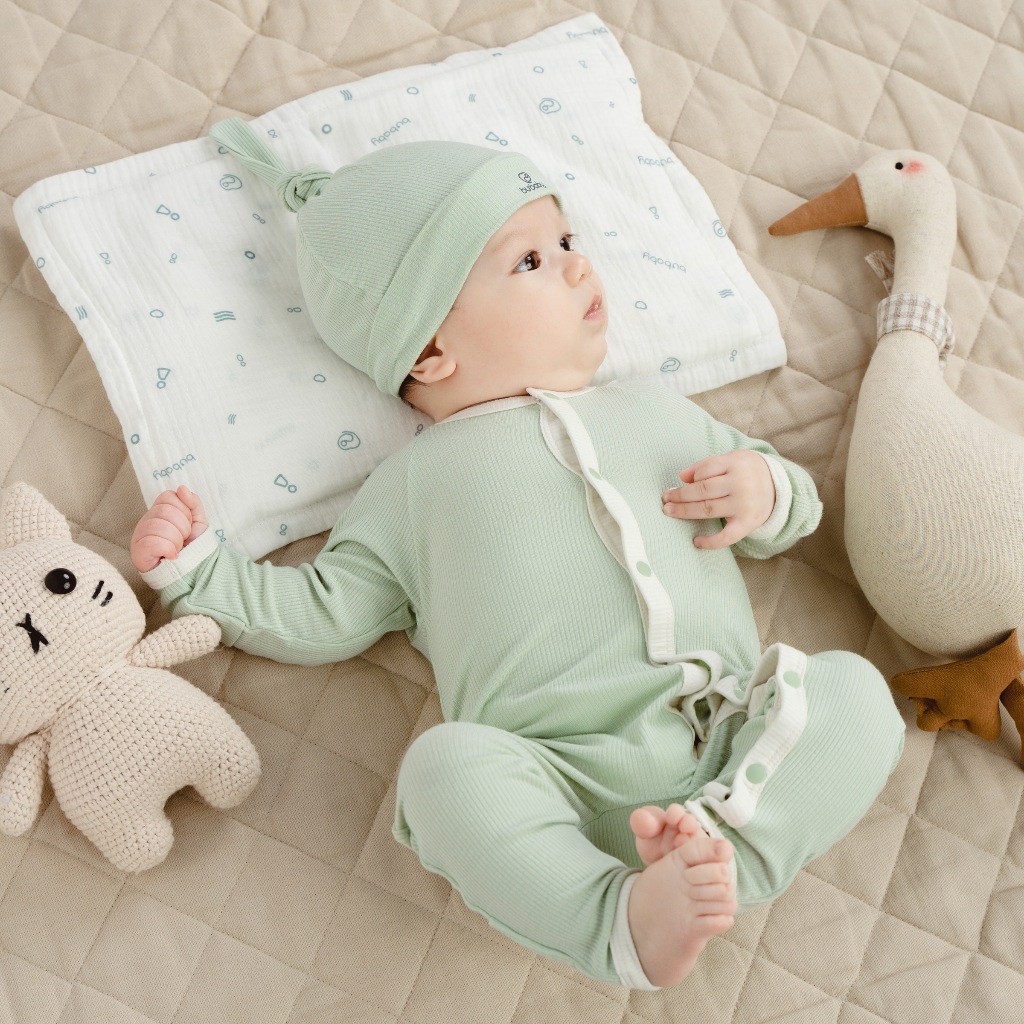 Bodysuit cho bé Sơ Sinh cài cúc giữa chất liệu Siro Cotton mềm mại BSR210801| Quần áo BuBaby chính hãng