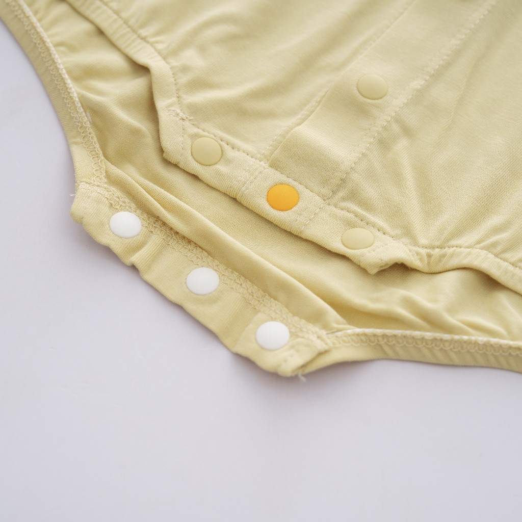 (1M-12M) Bộ đồ liền thân sát nách cài giữa cho bé sơ sinh BBB240200 - Bu baby sơ sinh - Quần áo BU Baby Bambus