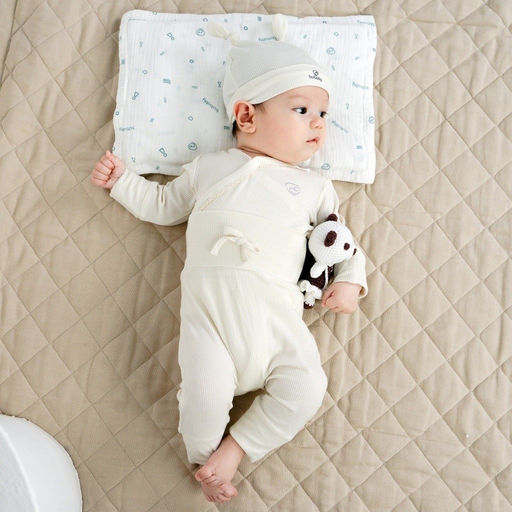 (0-6M) Bộ dài tay cài chéo chất liệu mỏng nhẹ cho bé chất liệu Siro Cotton mềm mại BSR110801 BSR110800 BSR110803