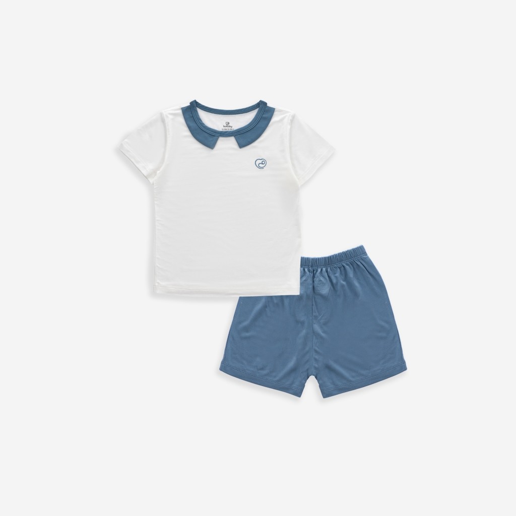 (6M-5Y) Bộ quần áo ngắn tay cổ Peterpan Bambus Iconic 2 cho bé - Bu baby bé trai - Quần áo Bu baby Bambus BBB1303IN