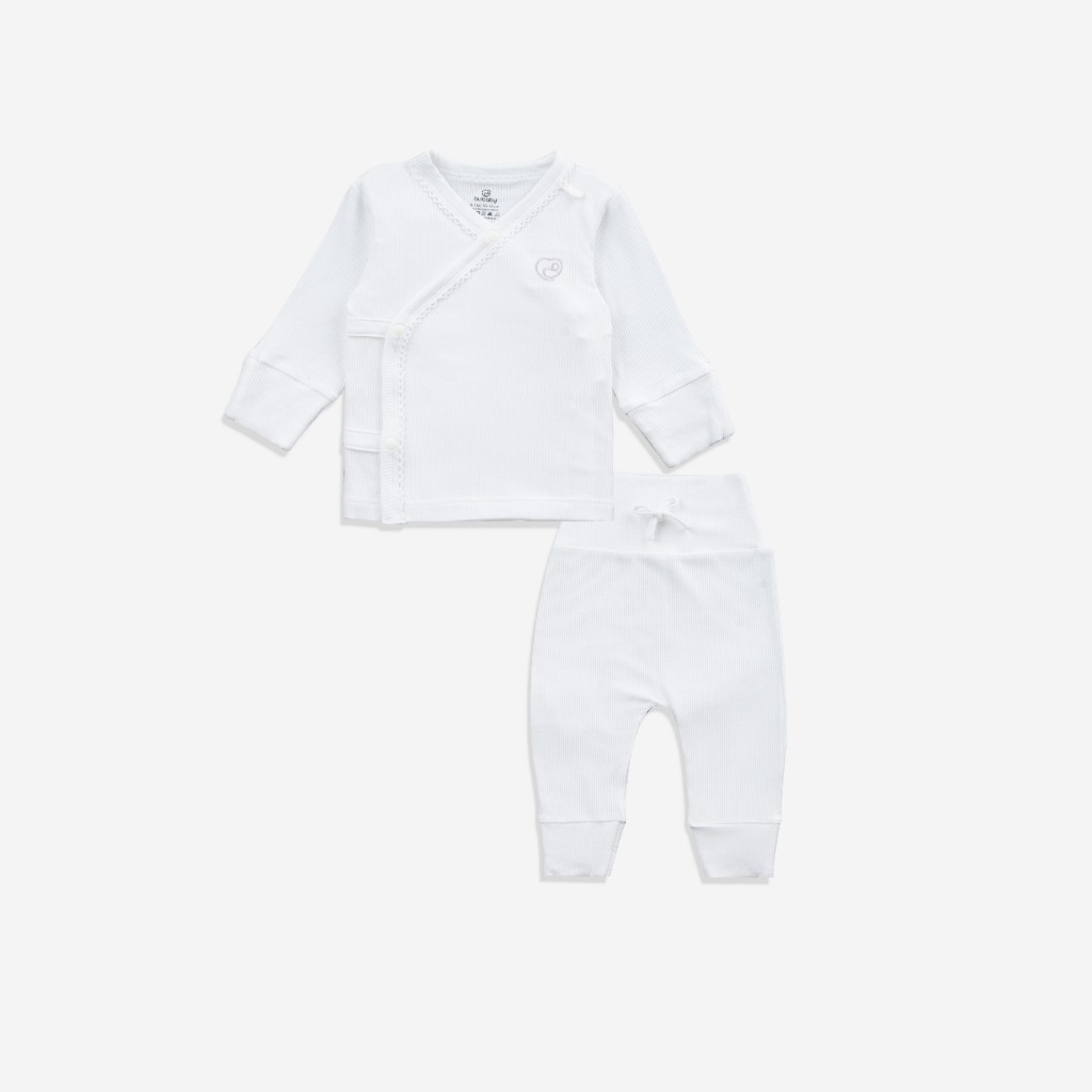 (0-6M) Bộ dài tay cài chéo chất liệu mỏng nhẹ cho bé chất liệu Siro Cotton mềm mại BSR110801 BSR110800 BSR110803