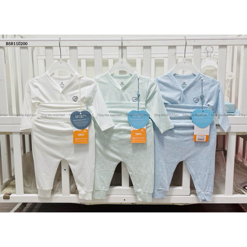 (0-6M) Bộ dài tay cài chéo chất liệu mỏng nhẹ cho bé chất liệu Siro Cotton mềm mại BSR110801 BSR110800 BSR110803