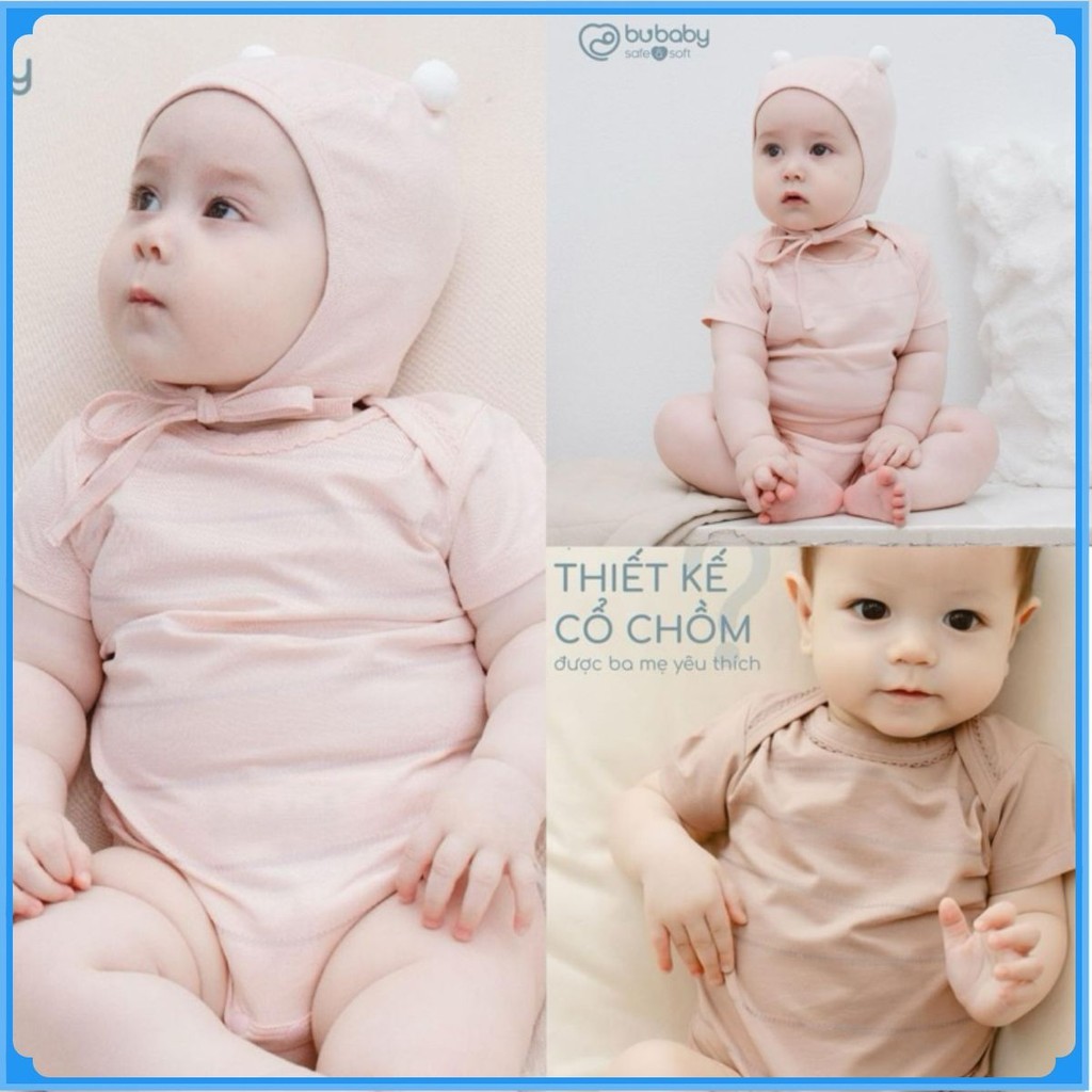 (0-12M) Bodychip ngắn tay cổ chồm Muda cho bé sơ sinh - Bu baby sơ sinh - Quần áo Bu Baby BSR230500 BBC2305MD